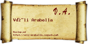 Váli Arabella névjegykártya